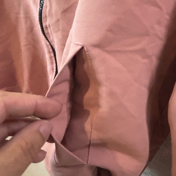 Ambiance Pink Bomber Jacket with Black and White Accents - Picture 2 of 6